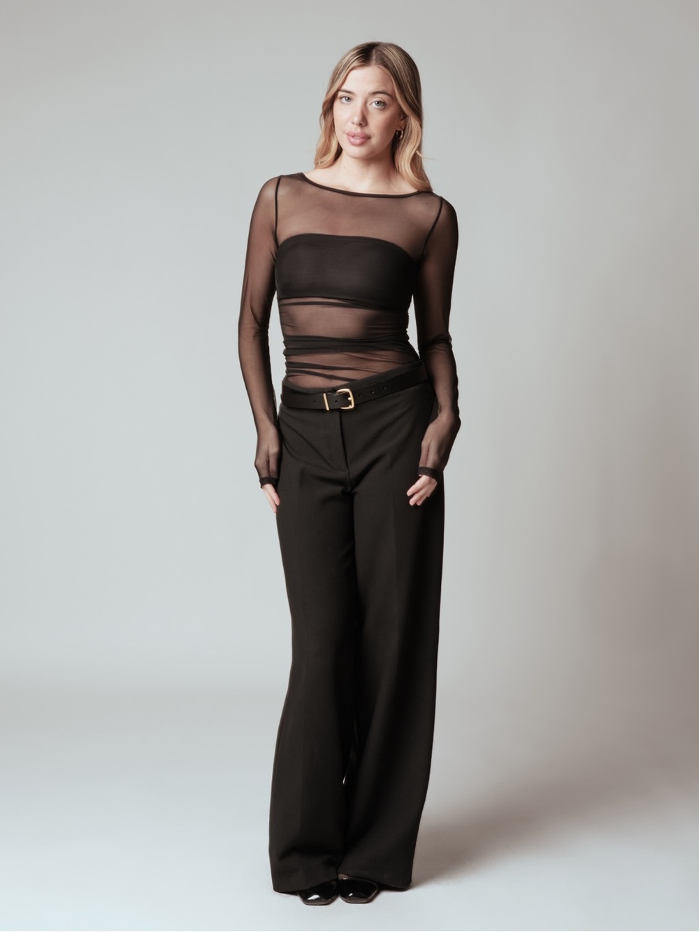 NWT Klassy Mesh Bandeau Long Sleeve